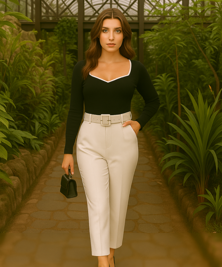 Women's Black Sweetheart Neck Top