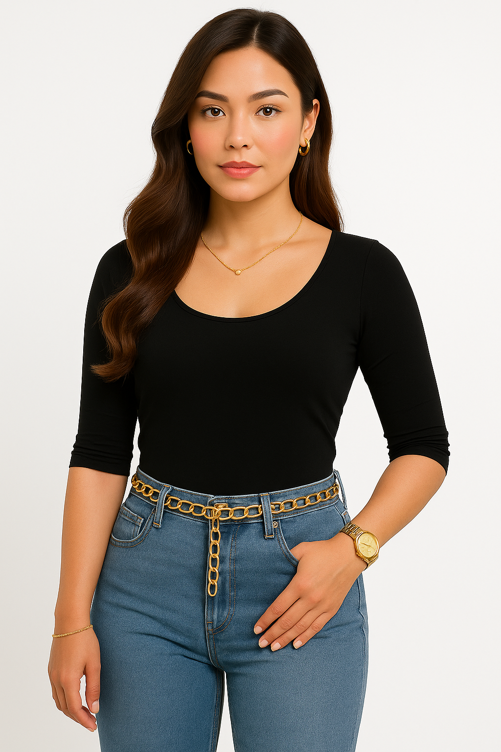 Women’s Classic Black Scoop Neck Top