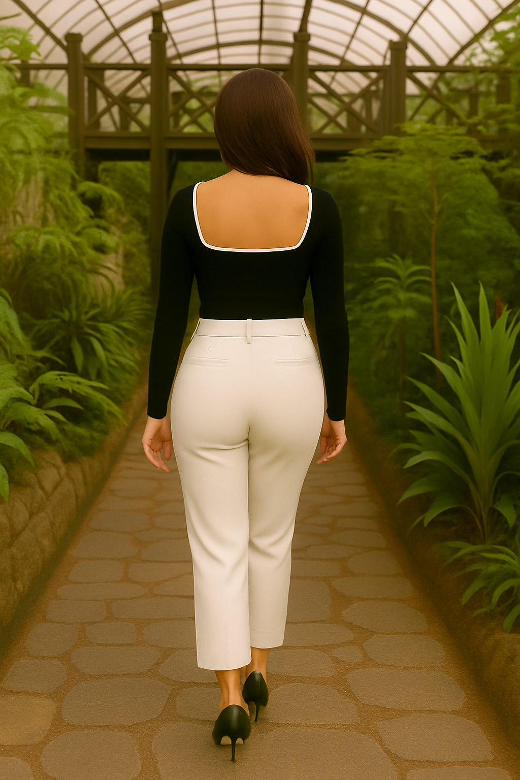 Women's Black Sweetheart Neck Top