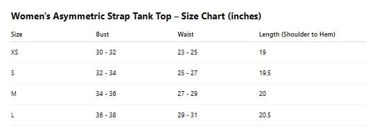 Women’s Black Asymmetric Strap Tank Top