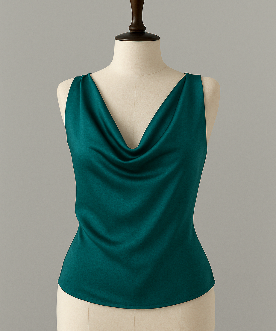 Women's Draped Cowl Neck Sleeveless Blouse
