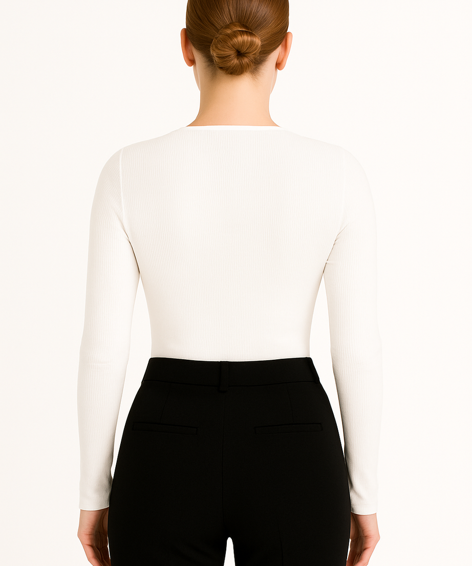 Women's Zip-Front Ribbed Slim Fit Top