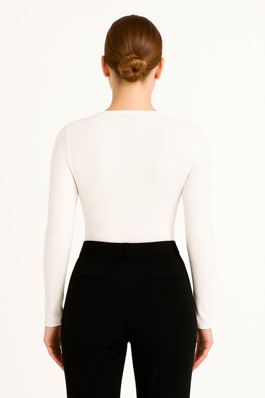 Women's Zip-Front Ribbed Slim Fit Top