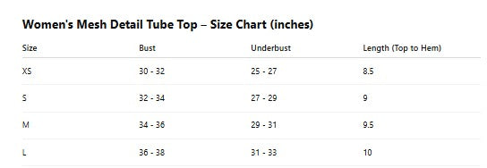 Women’s Black Mesh Detail Tube Top