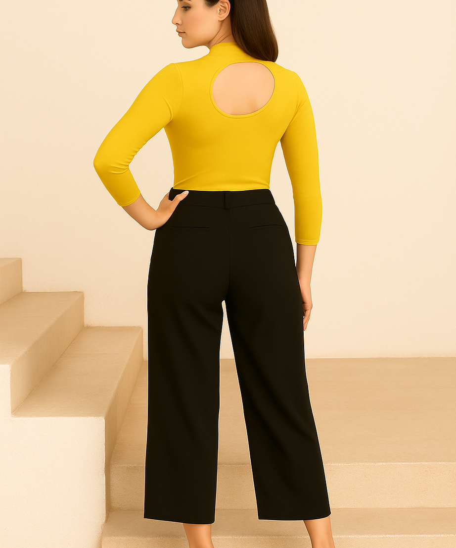 Women's Ring-Detail Cut-Out Neck Top