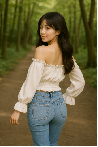 Women's Off-Shoulder Puff Sleeve Crop Top – Cream