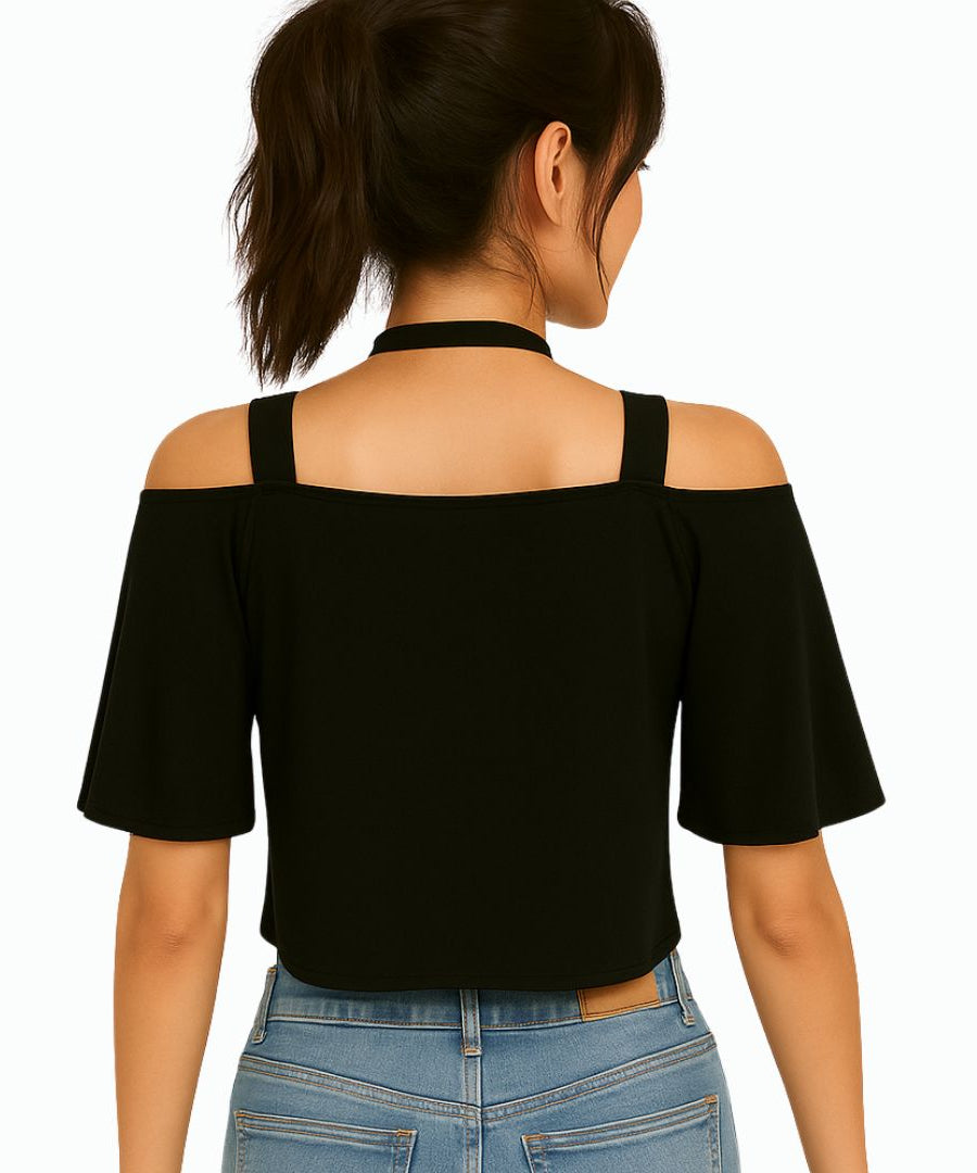 Off-Shoulder Short-Sleeve T-Shirt