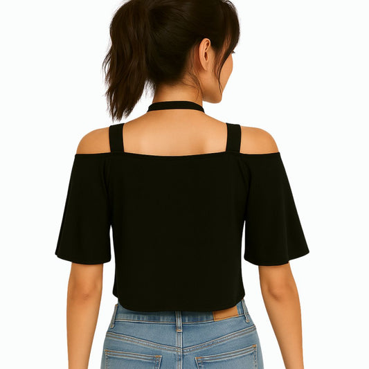 Off-Shoulder Short-Sleeve T-Shirt
