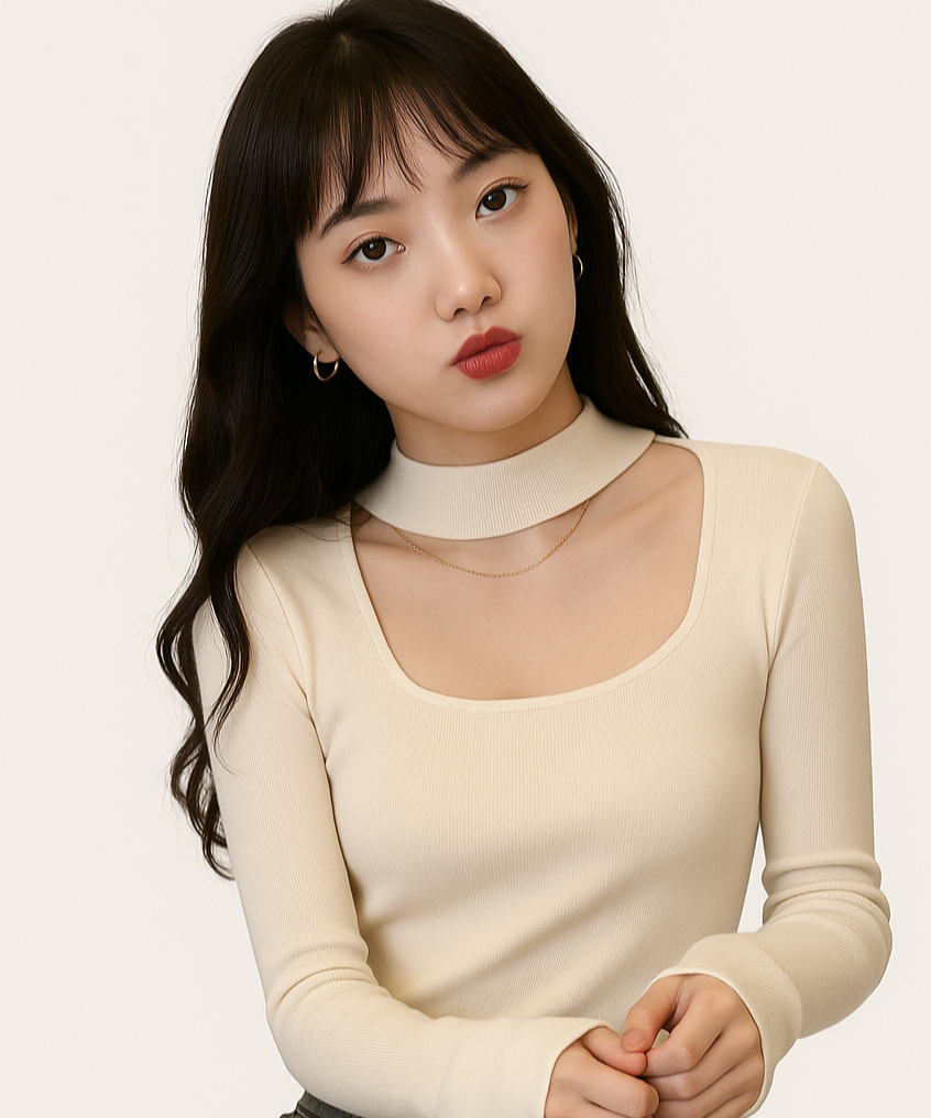 Long Sleeve T-Shirt Women Halter Knitted Spring Design