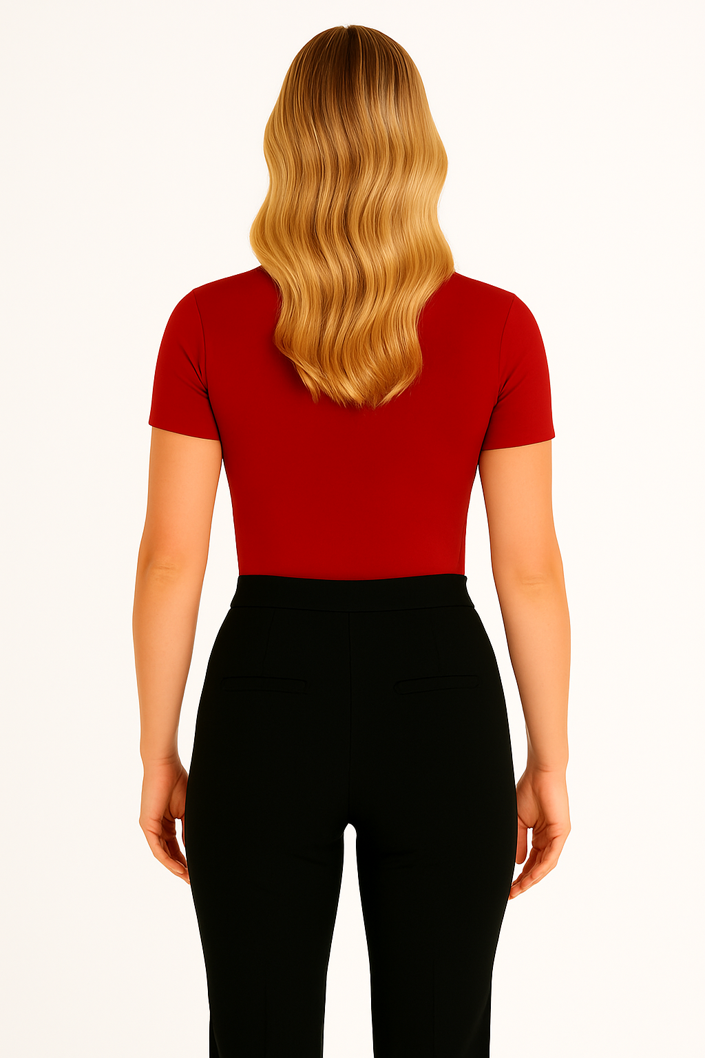 Women's Heart Cutout Crew Neck Slim Fit Tee