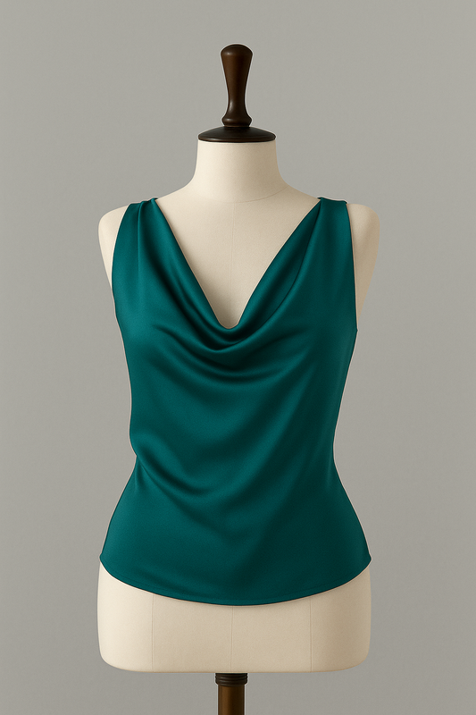 Women's Draped Cowl Neck Sleeveless Blouse