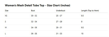 Women’s Black Mesh Detail Tube Top