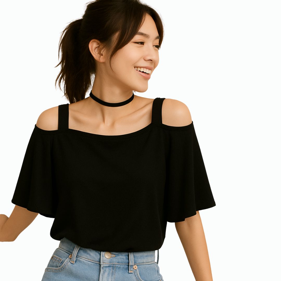 Off-Shoulder Short-Sleeve T-Shirt