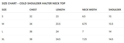 Women's Sexy Cold Shoulder Tee Halter Neck Top