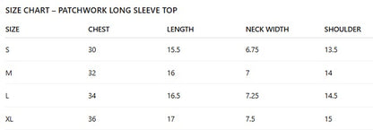 T-Shirt Women Patchwork Basics Long Sleeve