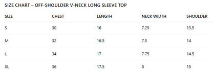 Women's Off-Shoulder Cross V-Neck Long Sleeve Top