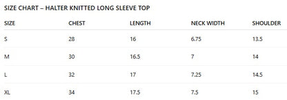 Long Sleeve T-Shirt Women Halter Knitted Spring Design