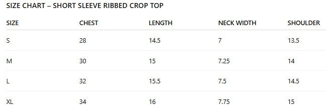 Short Sleeve Ribbed Crop Top – Square Neck