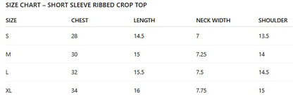 Short Sleeve Ribbed Crop Top – Square Neck